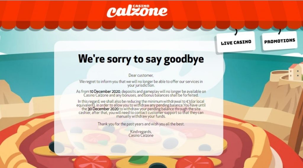 calzone casino bonus