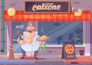 Huvudpersonen i Online Casino Calzone m-kock kock med mat